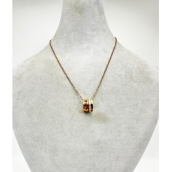 Bronz Üçlü Taşlı Kolye